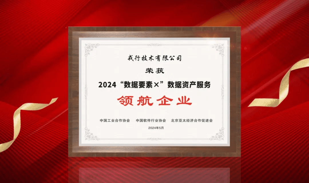 戎行荣获2024“数据要素x”数据资产服务领航企业！